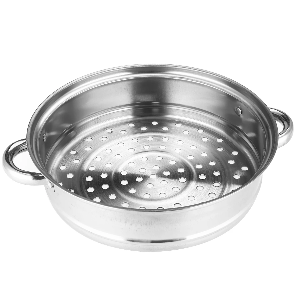 Stainless Steel 3 Tier Cooking Steamer Fish Rice Vegetable Induction Steaming Pot Cookware Utensil 27.5 Cm With Cover