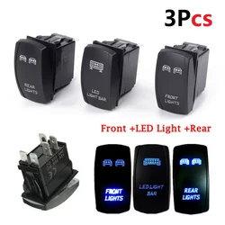 3PCS Front&Rear&LED Light Bar Rocker Switch For UTV Polaris RZR 900 1000 Ranger Interior Parts Brand New High Quality