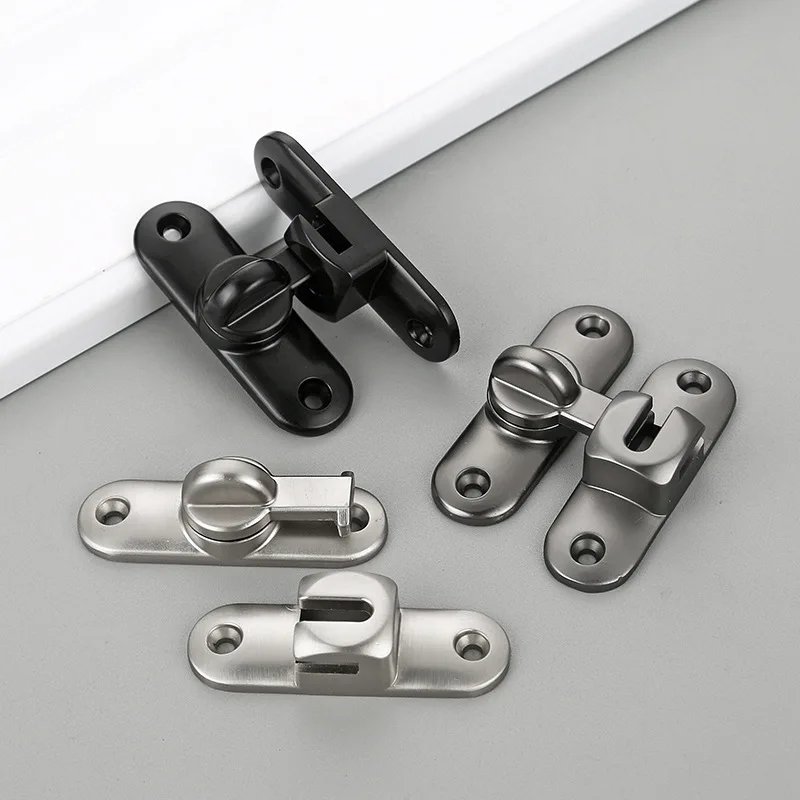 Anti-theft Buckle Door Buckle Sliding and Window Lock Latch Solid Door Bolt No Need Punch Holes 90°180° Door Opening Lock