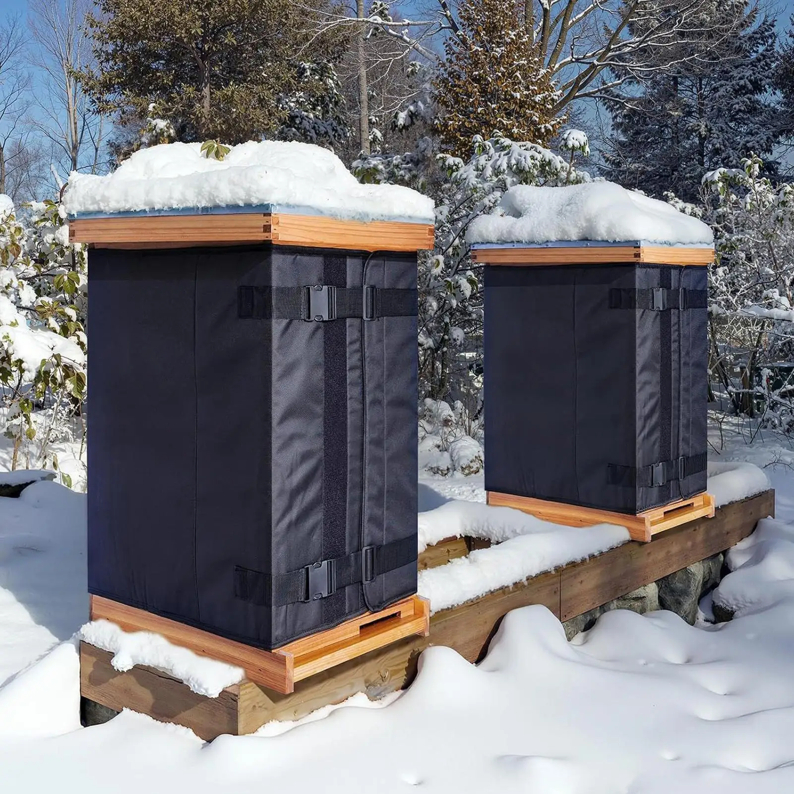 Winter Bee Hive Wrap For 8 Frame 10 Frame Beehive Protector Adjustable Thermal Beehive Insulation Cover 600D Oxford Clothe
