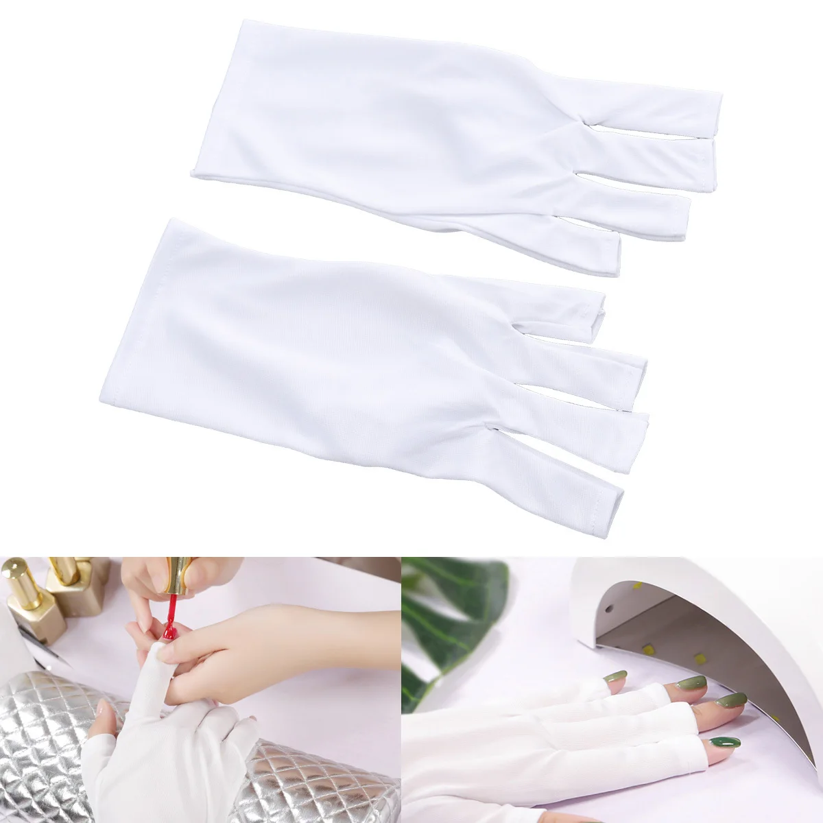 1 paire de gants de manucure Anti Uv, doux et respirants, pour le traitement des ongles en Gel, Protection des activités de plein air, cousus individuellement