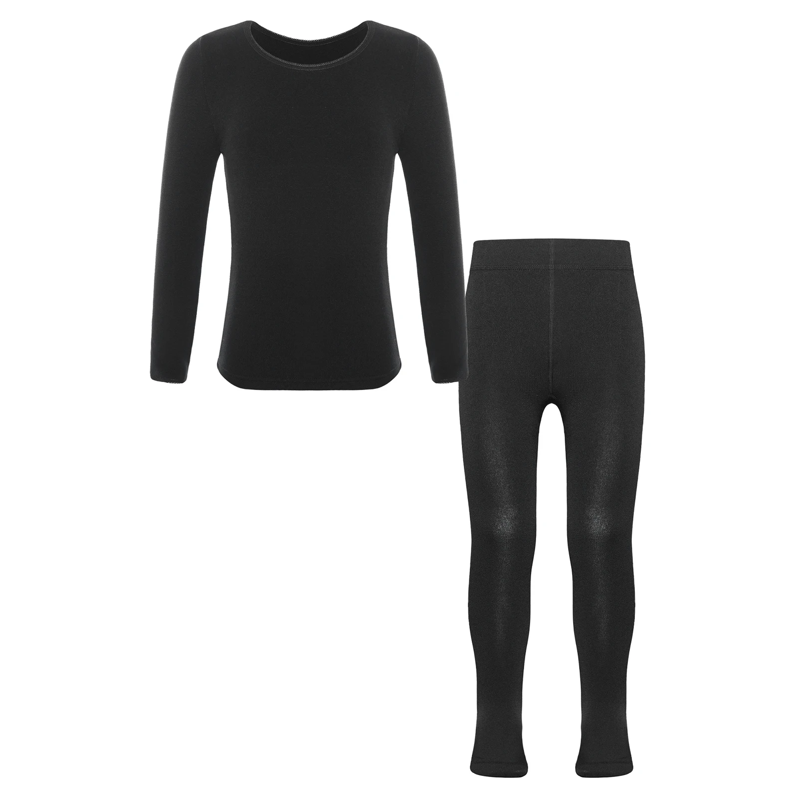 Criança crianças meninas ballet dança formação roupa interior térmica manga longa elástico topo elástico calças leggings duas peças roupas