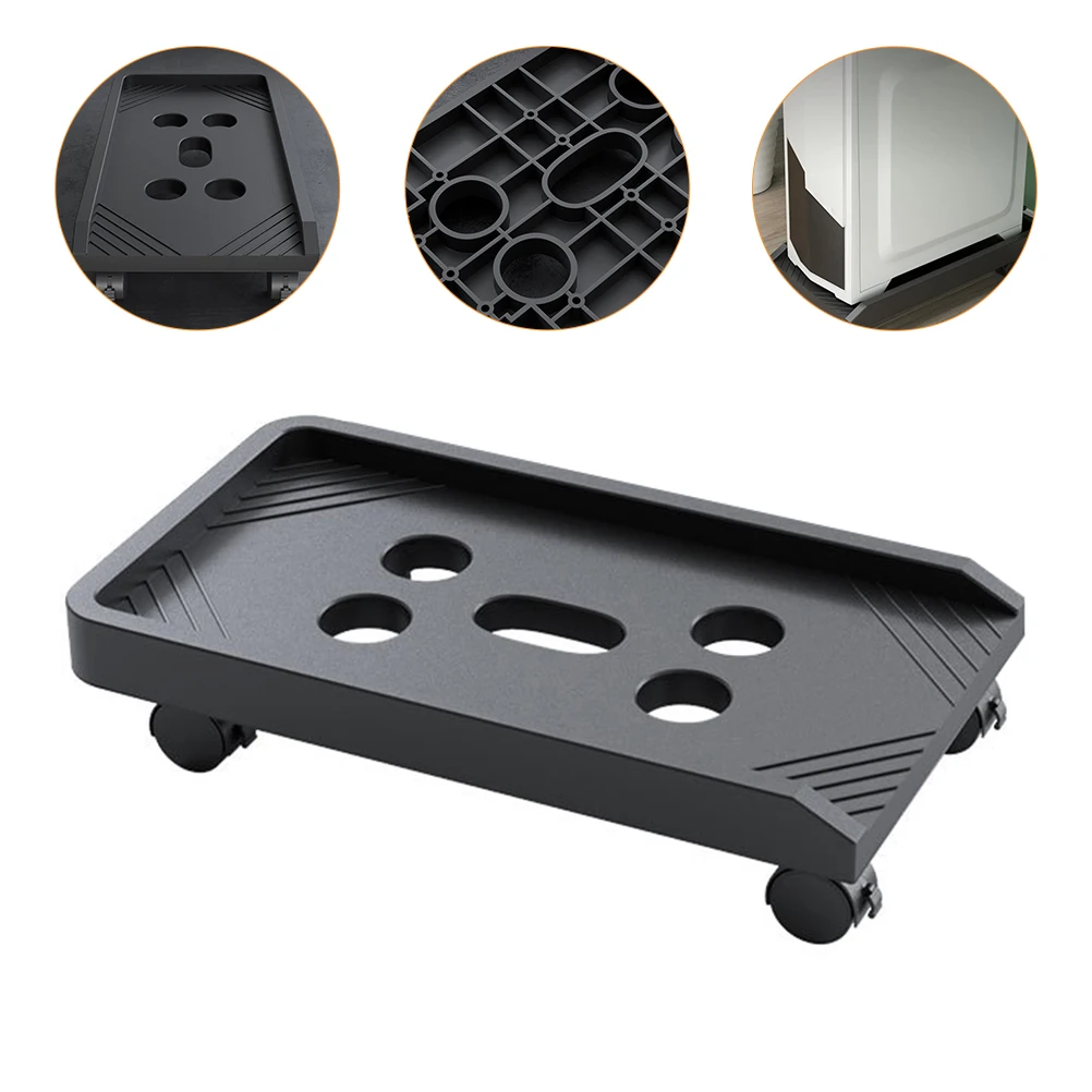 

Mainframe Holder Universal Movable Bracket With Brake Wheels Heat Dissipation Rounded Corner Long Lasting Strength Computer