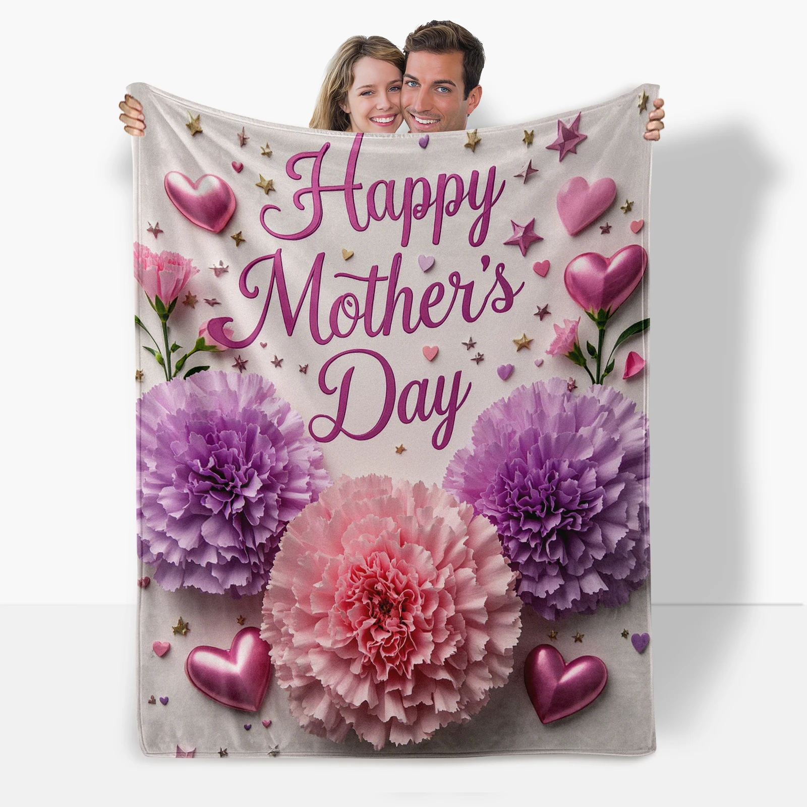 Mothers Day Special Flannel Blanket Adorned With Flowers Conveying Best Wishes To Mother