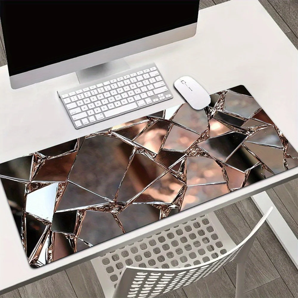 

Rose gold mirror design mouse pad, anti-slip rubber base, office and home computer desktop decoration