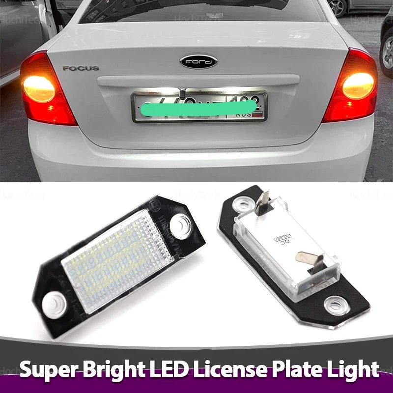 2PCS LED Car License Number Plate Light For Ford Focus 2 MK2 2003-2008 C-MAX Car LED License Number Plate Light Lamp White Light