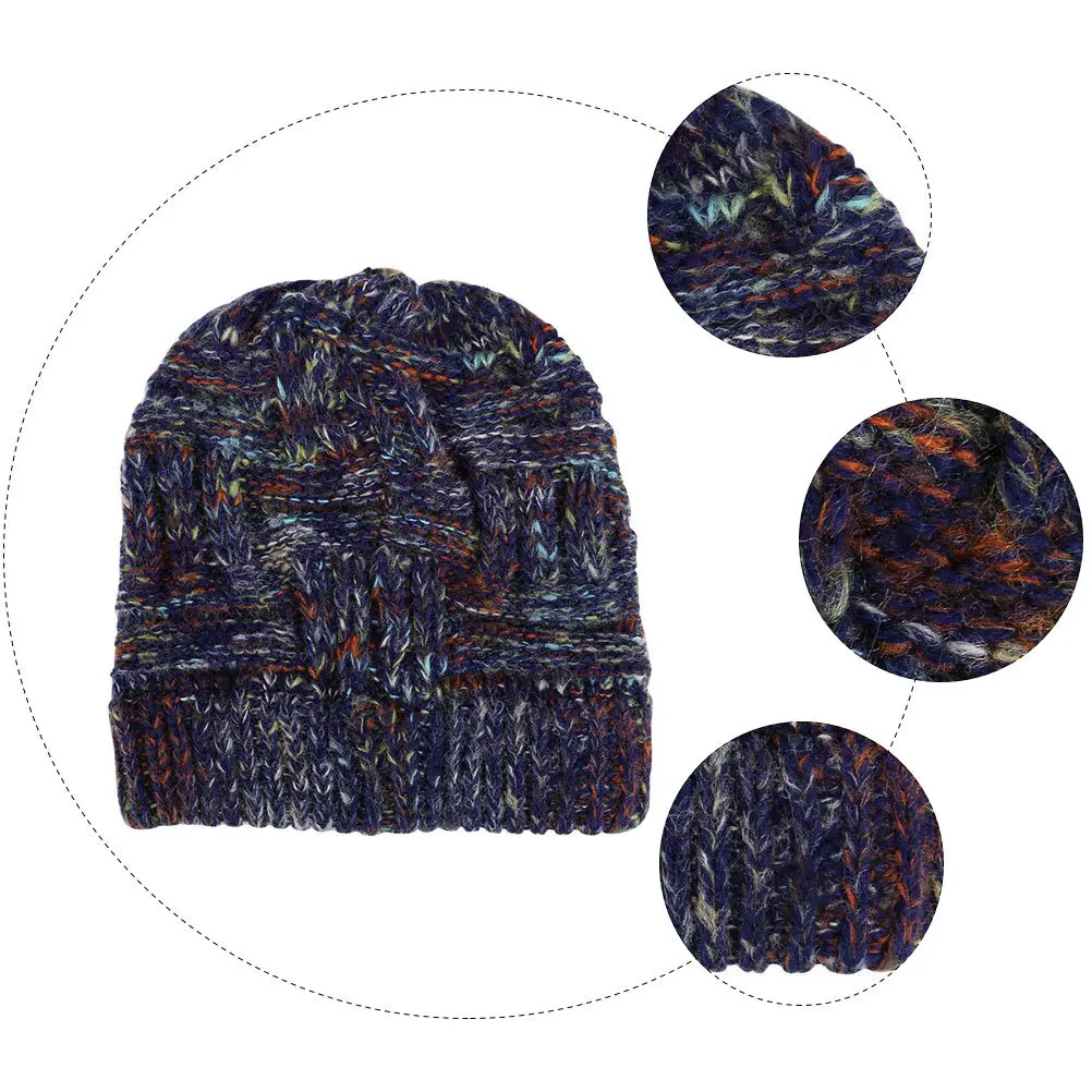 

1pc Woolen Knitting Hat For Woman Warm Ponytail Cap Stylish Winter Headwear Outdoor Sport Cap Gift For Christmas Family Friends