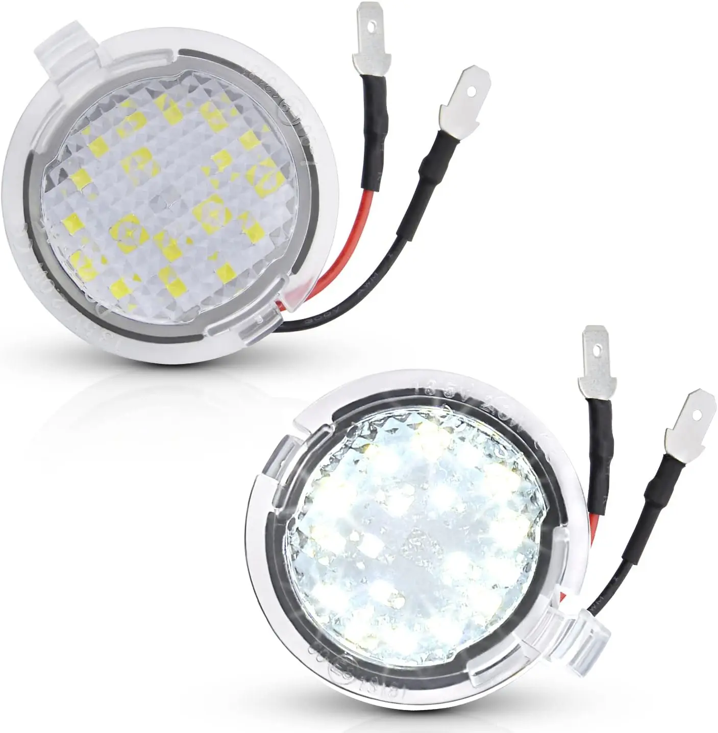 

Светодиодные фонари для подсветки зоны вокруг автомобиля (под зеркала) для грузовиков и внедорожников Ford, ярко-белые, простая установка, комплект из 2 штук