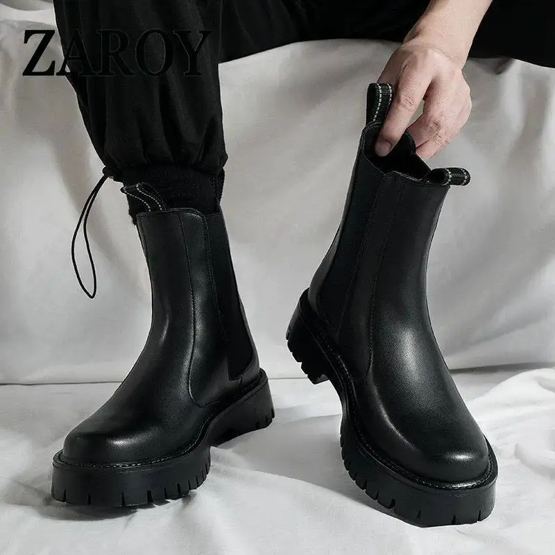 【Outlet Clearance】Summer breathable chimney boots, high-top genuine leather Dr. Martens boots, trendy men's boots