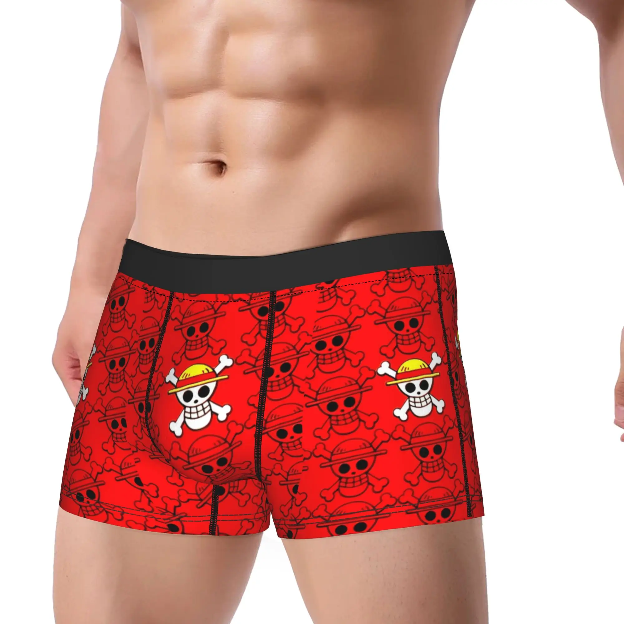 Novelty Boxer Shorts Panties Briefs Men Japan Anime Zoro Luffy Skull Underwear One Piece  Breathable Underpants for Male M-XXL