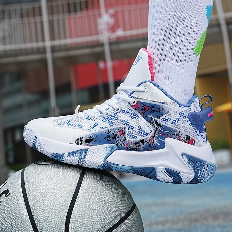 Herren-Basketballschuhe, atmungsaktiv, für den Außenbereich, Unisex, leichte Sportschuhe, Trainer, sportliche Damen-Unisex-Sneaker von hoher Qualität – Detail 9