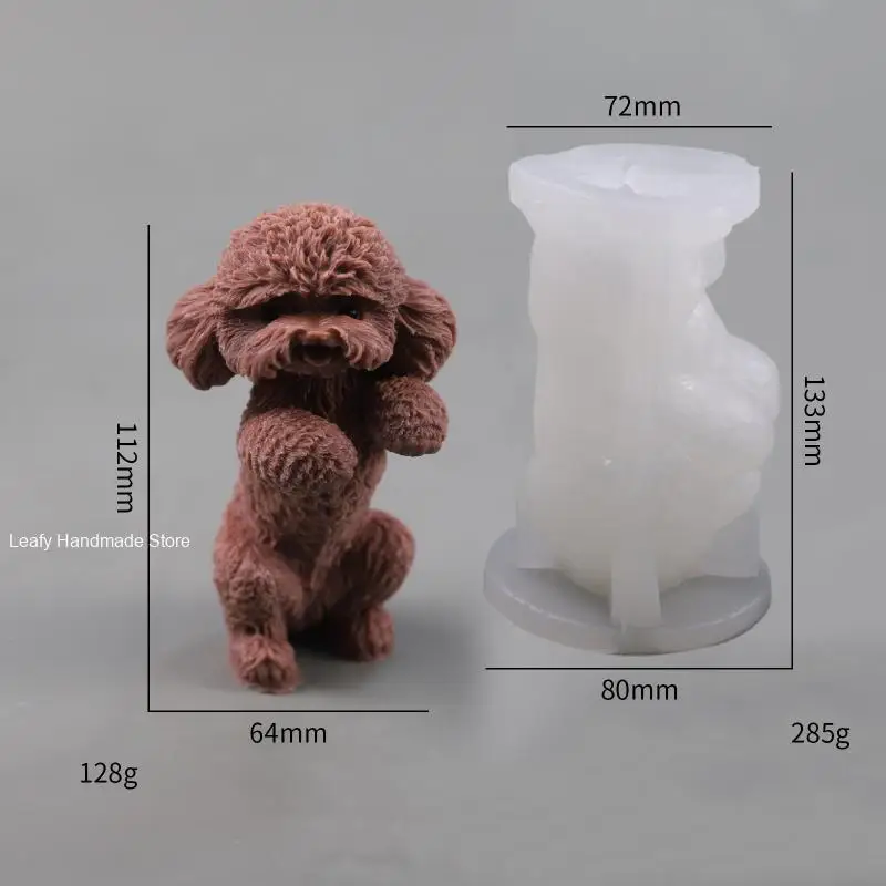 Dog Candle Silicone Mold 3D Animal Cute Puppy Statue Soy Wax Mould Dog Lover Gift Home Decor Molds