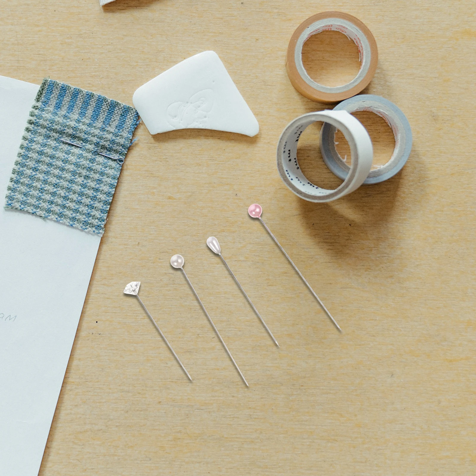 

200Pcs Pear Shape Waterdrop Straight Pins Durable Fabric Locating Pins for Wedding Corsage DIY Dressmaking Sewing Quilting