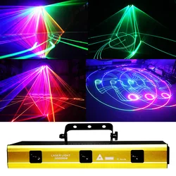 Professional 3W RGB Stage Lighting Effect DMX Sound Music Scan Laser Projector Lights For DJ Disco Party Club Bar Wedding Lamp