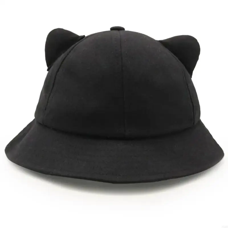 

49MB Fashion Hat for Cat Ear Tail Bucket Hat Outdoor Trend Fisherman Hat Student