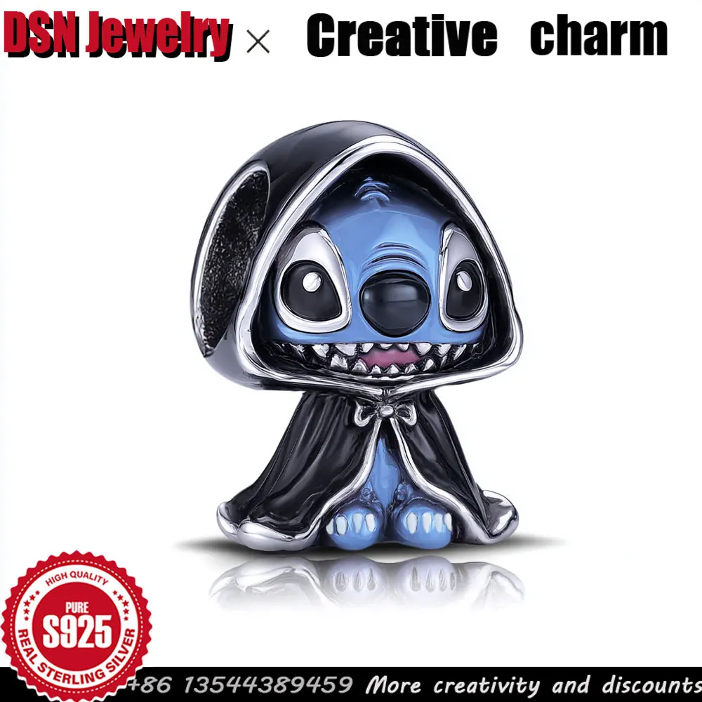 

DSN Creative 925 Silver Charm Death‌ shape Customizable beads for bracelet Original female Jewelry accessories Halloween gifts