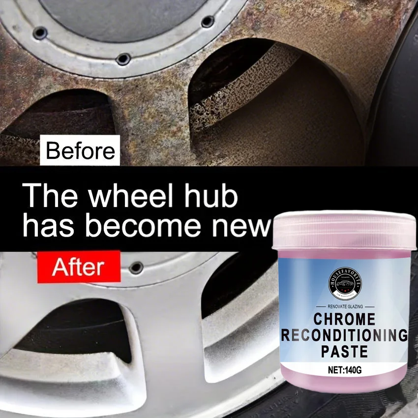 

140 г хромированная восстанавливающая паста для колес автомобиля, дверная ручка, окно, полировка металла, уход за автомобилем, внешнее обслуживание, удаление ржавчины