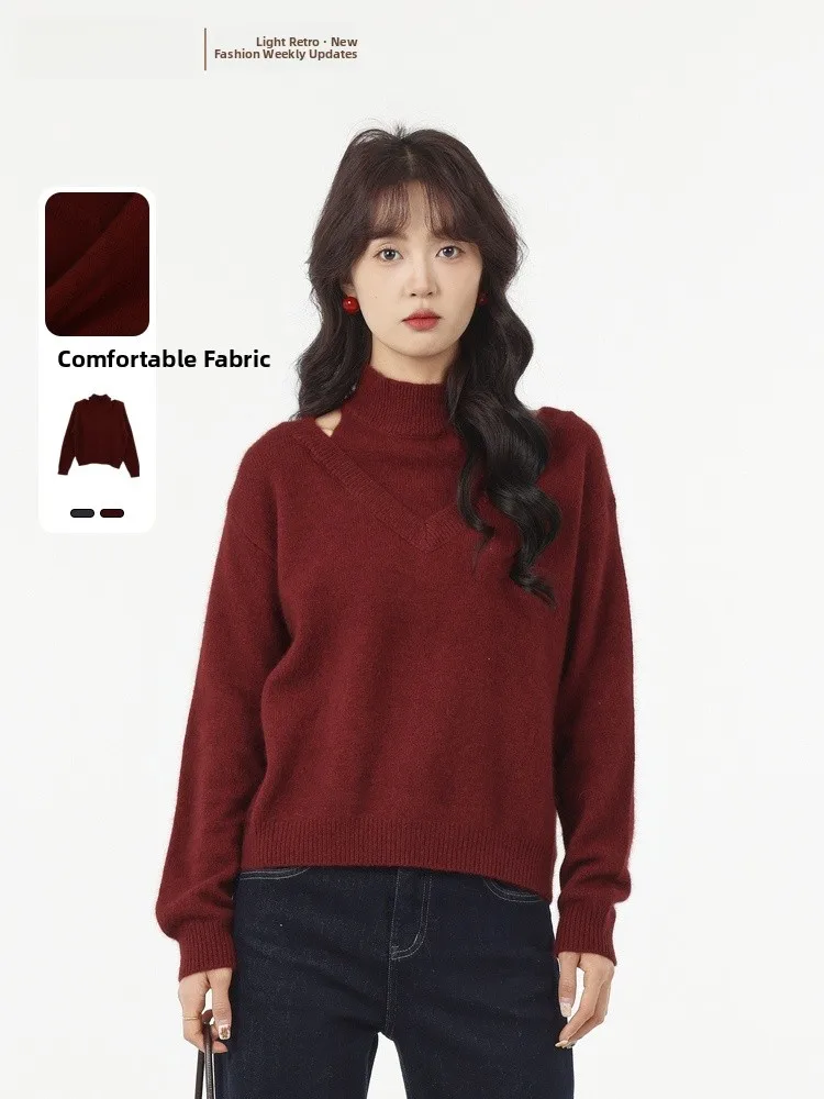 

Модный свободный вязаный свитер Start of Memory Весна 2026: Новинка, элегантный женский топ с длинным рукавом, комфортная посадка