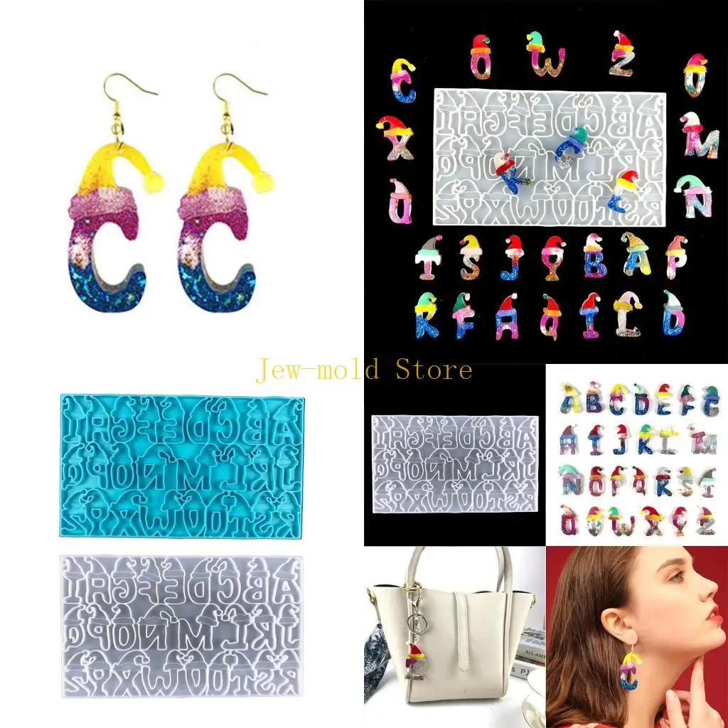

C71B брелок с 24 буквами, форма для эпоксидной смолы, серьги, ожерелье, подвески, силиконовая форма, сделай сам, ремесла, для