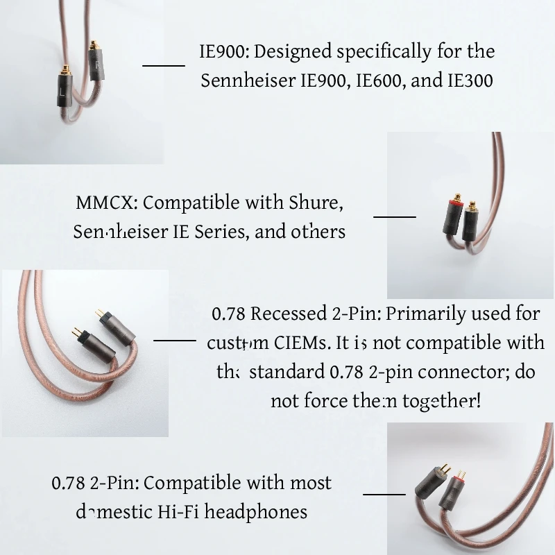 Nici HiFi 20 Premium IEM Cable, 4.4mm/3.5mm/6.35mm Plugs with MMCX 2-Pin For IE900, IE600, IE300, N5005, and Various IEMs