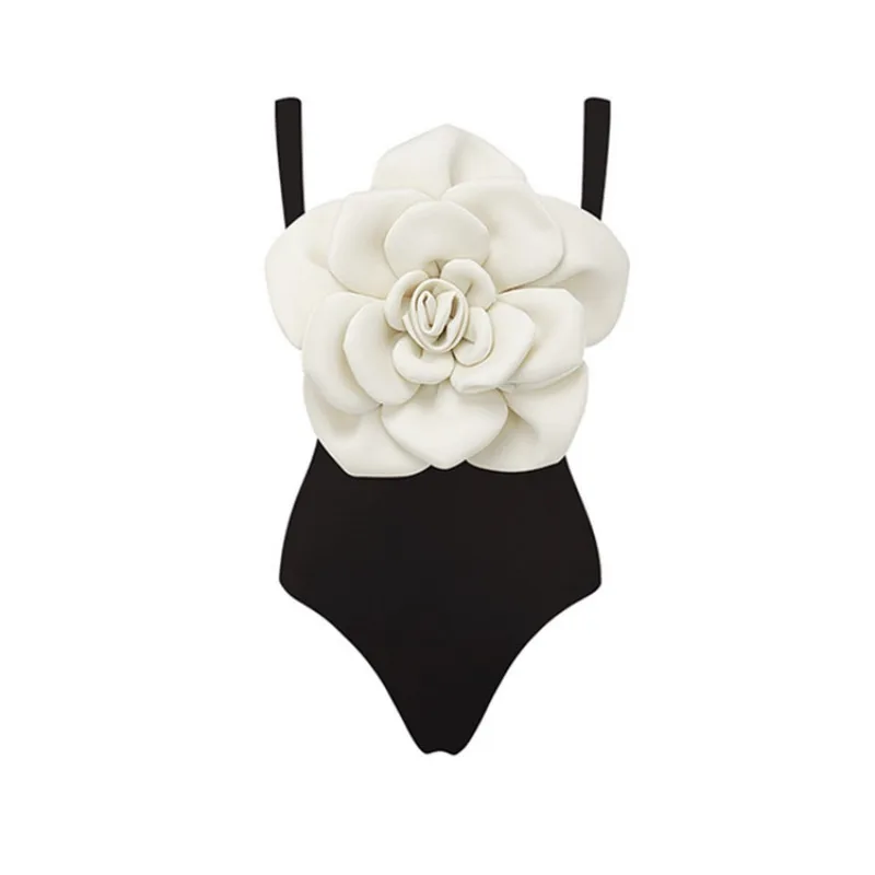 Maillot de bain une pièce sexy pour femme, col licou, imprimé floral 3D, maillot de bain, robe de plage, cache-maillot, monokini, maillot de bain, été