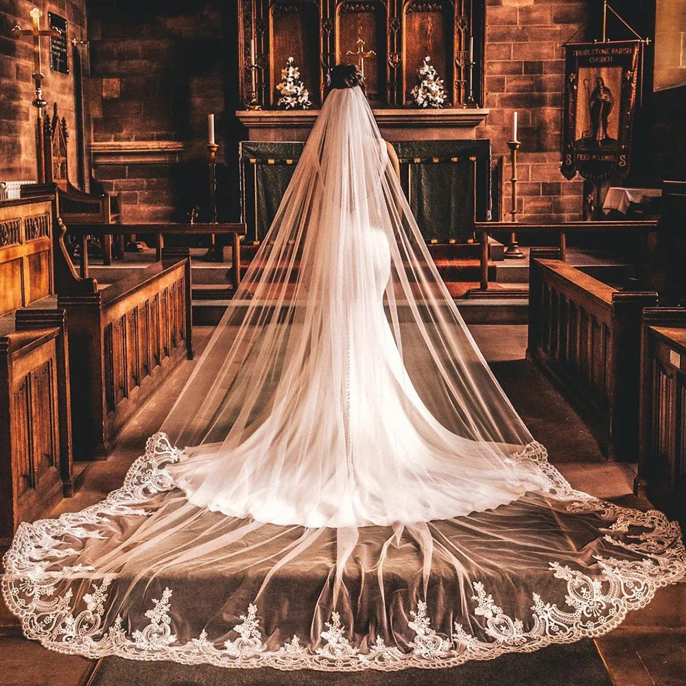 

Oversize heavy bridal veil with hair comb, cathedral long train veil, exquisite lace luxurious gorgeous bridal accessory VP14