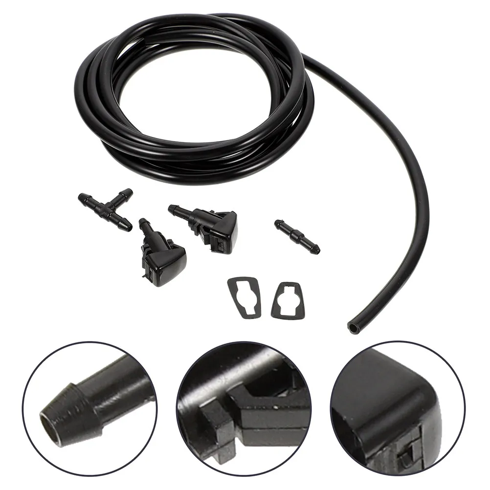 

2Pcs Windshield Wiper Fluid Hose Flexible Pressure Washer Hose Automotive Windshield Washer Tubing Replacement Repair Set