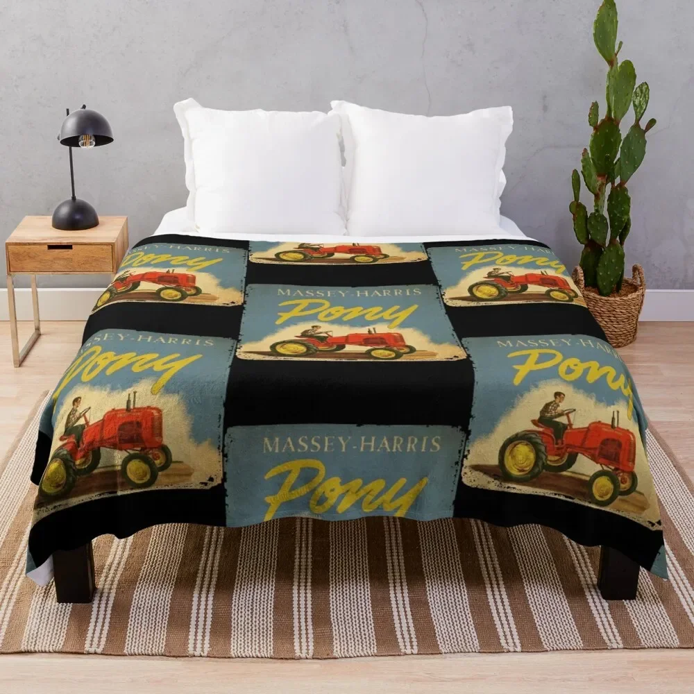 

Massey Harris Pony vintage Tractor Throw Blanket Bed covers wednesday Blankets