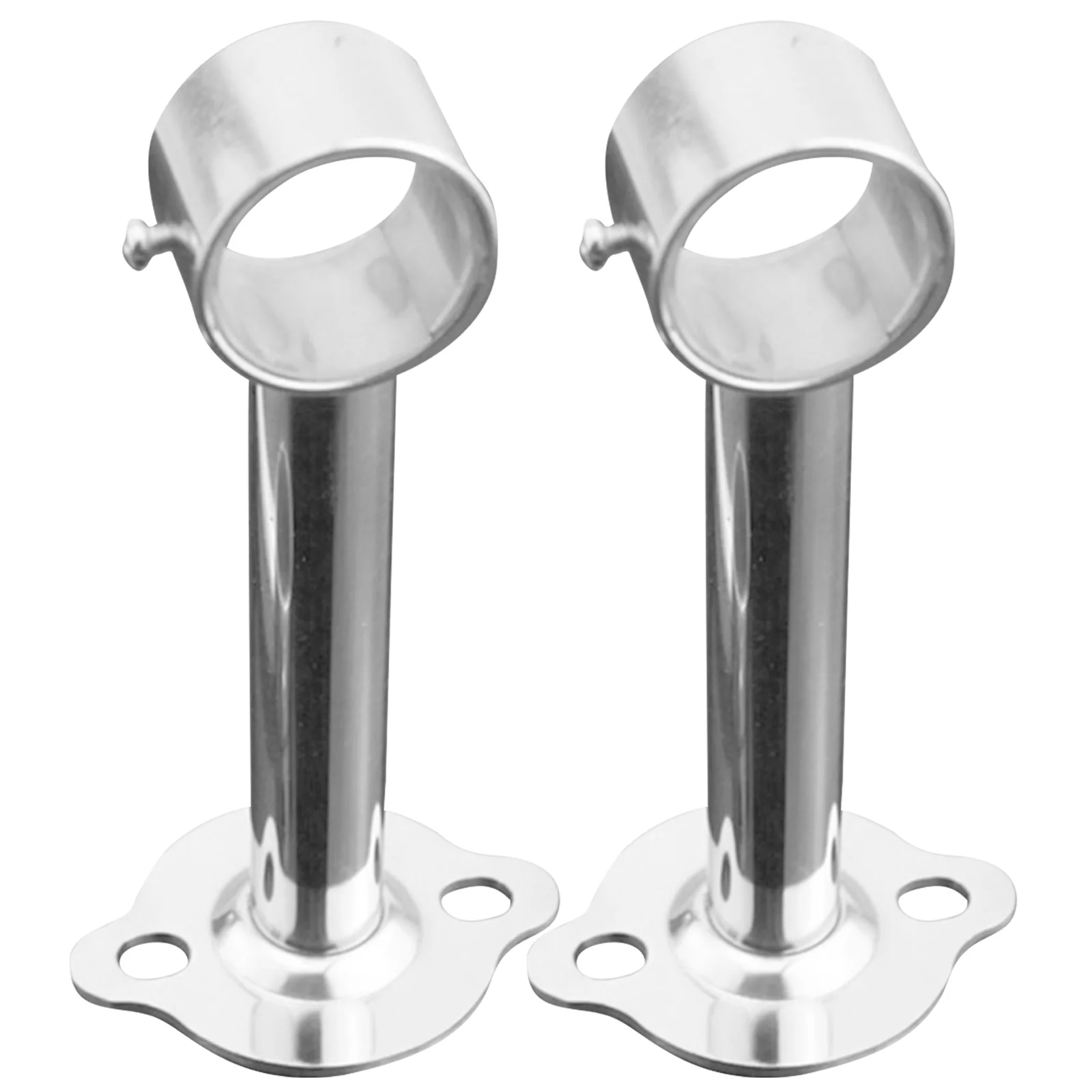 

2Pcs Thickened Stainless Steel Rod Seat Flange Mount Bracket Heavy Duty Wire Drawing Surface for Closet Bathroom Kitchen Balcony