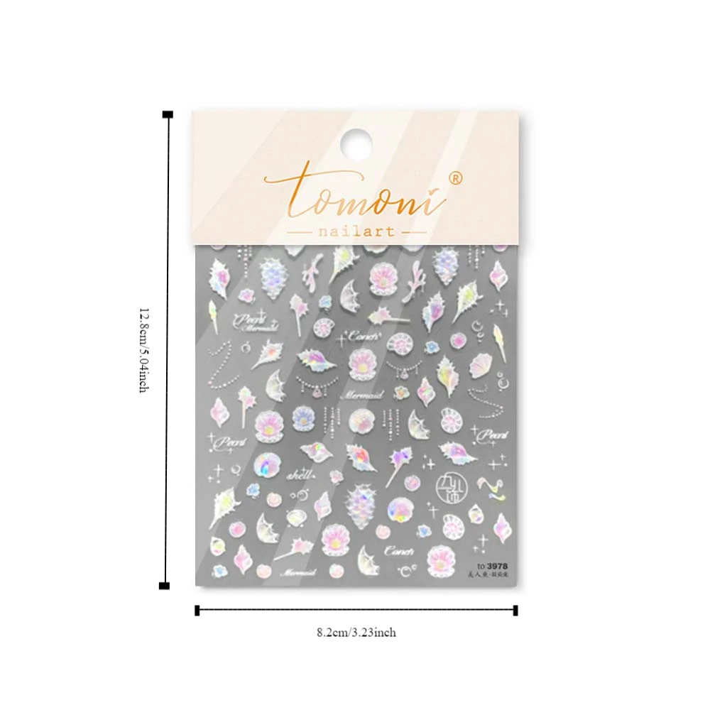 Schelp Star Oceaan Nail Stickers Zeester Glanzend Glas Dolfijn Oceaan Nagel Accessoires Nagel Benodigdheden