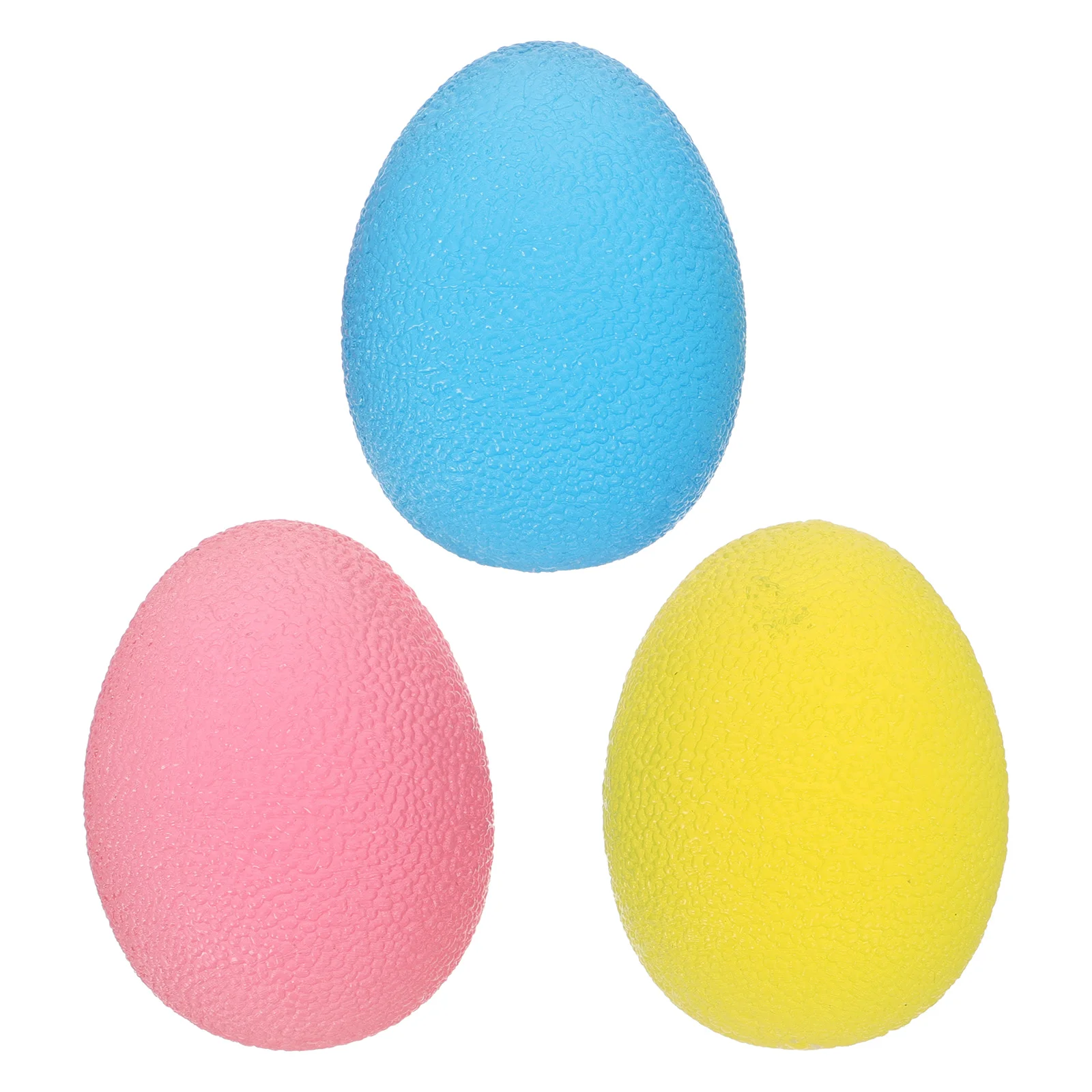 

3 Pcs Egg-shaped Massage Balls Yellow Light Red Heavy Durable Silicone Finger Stress Relief Hand Grip Ball Fitness