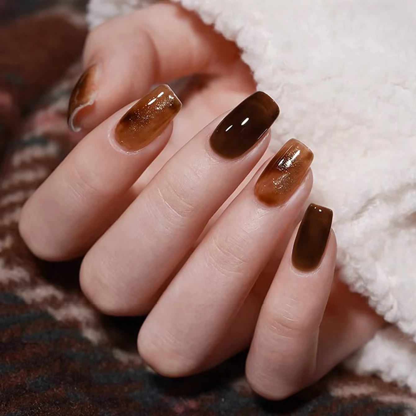 10ML 1-8 Uds 2025 Otoño Invierno gran oferta rojo Maillard concha de tortuga ámbar gelatina esmalte de uñas para uso en salón de uñas de Navidad