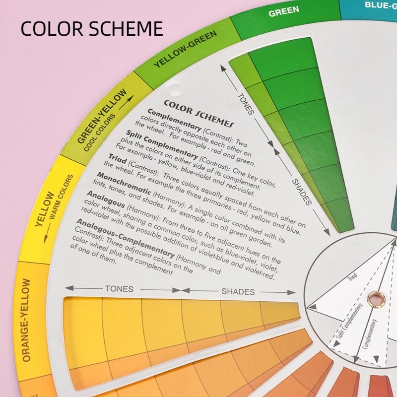 New Paper Card Design Color Mixing Wheel Chart Guidance Round Central Circle Rotates Pigment