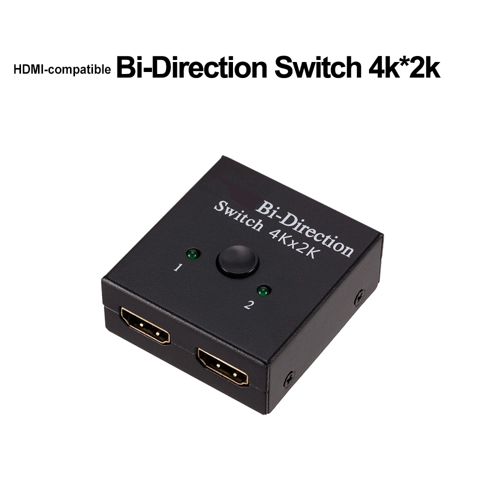 Divisor Compatible con HDMI 4K, conmutador KVM bidireccional 1x2/2x1, salida 2 en 1 para PS4/3 TV Box, adaptador de conmutador