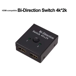 4K HDMI-Compatible Splitter Switch 1X2 2X1 Split 1 in 2 Out Amplifier 1080P 4Kx2K HDMI-Compatible Switcher 2 Ports Bi-Direction