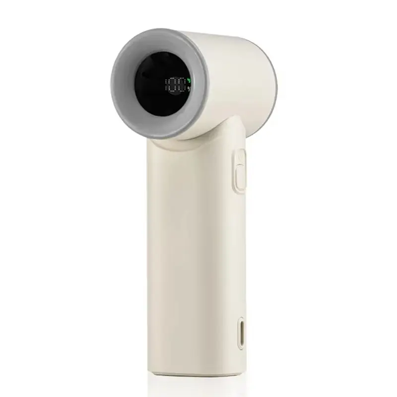 A27F-Mini Turbo Air Cooling Handheld Electric Fan Featuring Low Noise Power Airflow For Office Outdoor Travel White
