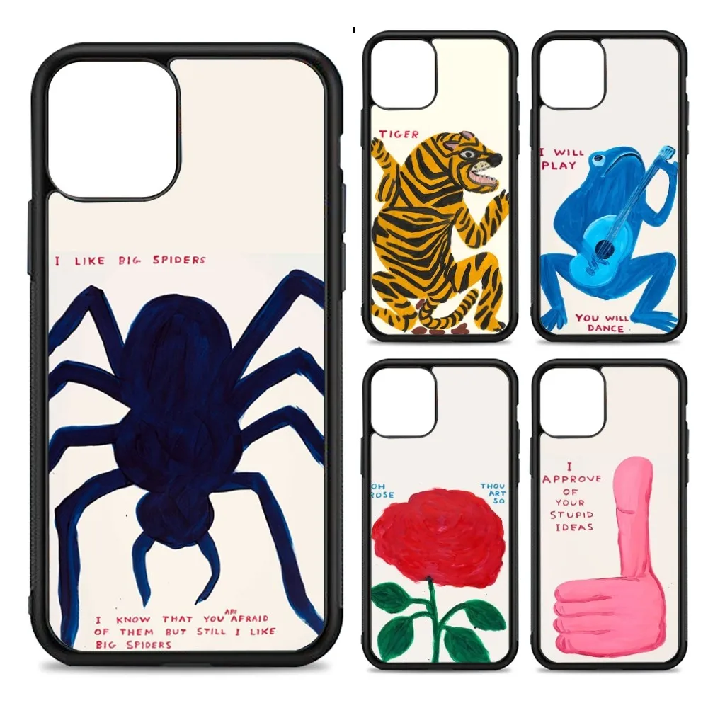 

David Shrigley Visual Arts Phone Case Silicone PC+TPU For For IPhone 11 12 13 14 15 16 Plus Pro Max Cover