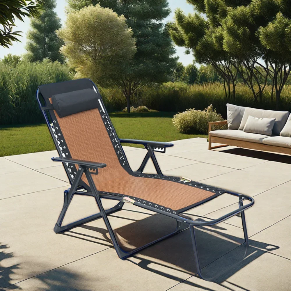 Fauteuil inclinable pliable en métal, chaise zéro gravité, léger, design moderne, aide de bureau portable, utilisation dans le jardin, la plage, le parc