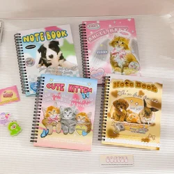 American Retro Cute Cartoon Puppy Cat Loose Leaf Notebook Girl Coil Planner Journal Diary Notepad Sketchbook Student Stationery