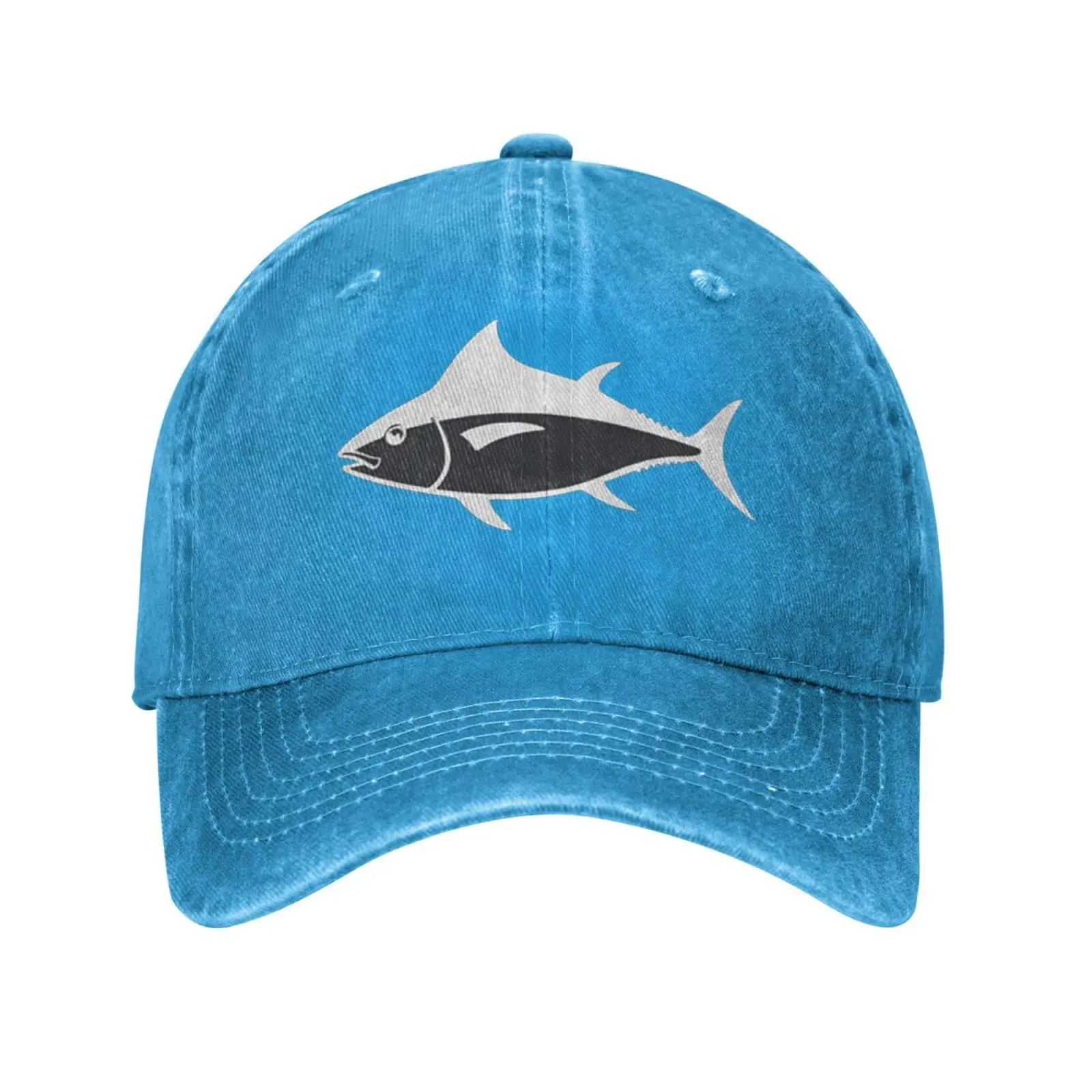 Tuna Fish Adjustable Cowboy Hat Outdoor Travel Casual Hat Sandwich Hat Washed Denim Hat Leisure Versatile