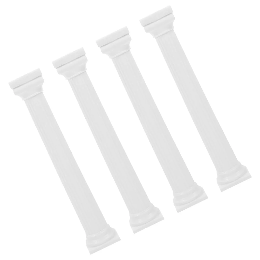

4 Pcs Roman Column Cake Support Columns and Pillars Riser Bottom Plate Stabd Plastic Decor