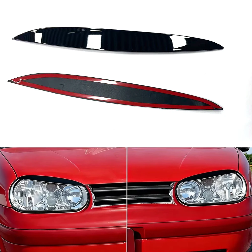 For Golf MK4 1997-2005 Front Headlight Eyebrow Headlamp Eyelids ABS Auto Tuning Headlight Decorative Accessory view 2