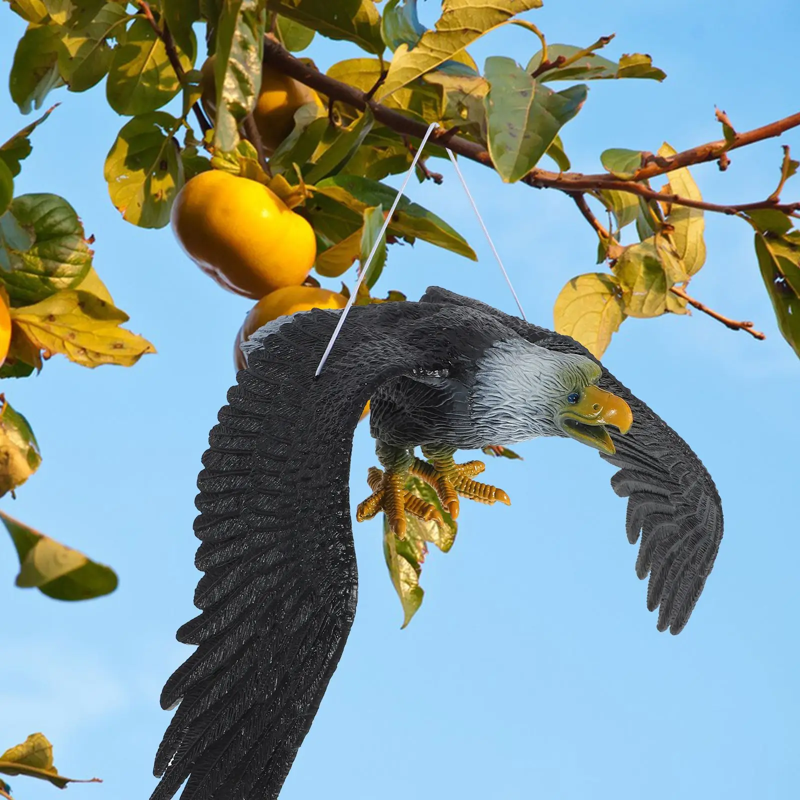 Hanging Bird Eagle Statue Plastic Eagle Ornament Outdoor Eagle Figurine Decor Vivid FlyingBird Hawk Orchard bird-proof Scarecrow