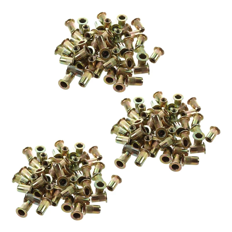 150 Pcs M10/M12/M8/M5/M6/M4/M4 Flat Head Rivet Nut Furniture Decoration Instrument (M4)