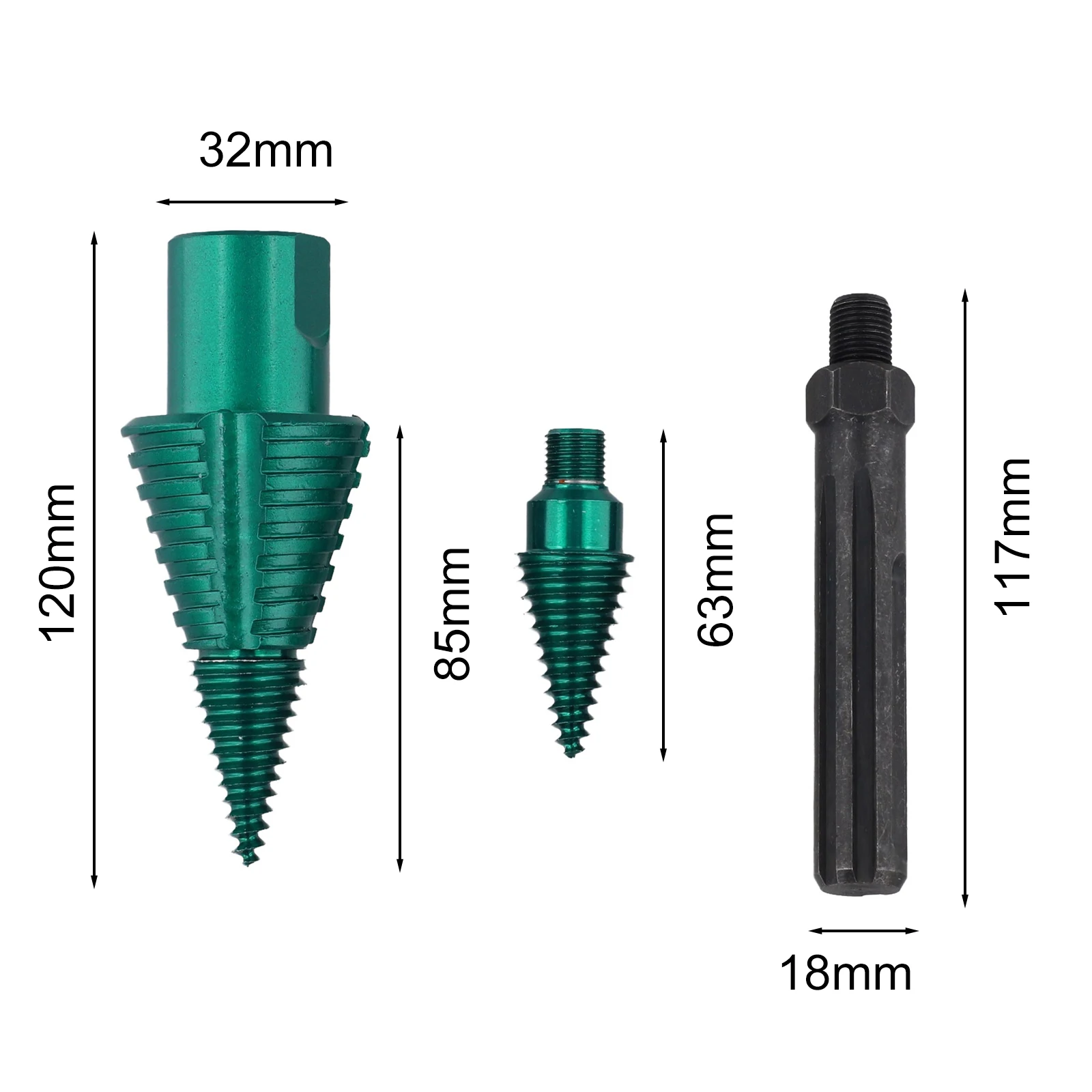 Firewood Splitter Drill Bit for SDS Max Shank with Detachable Rod and Tool Bit Replacement for Improved Wood Splitting