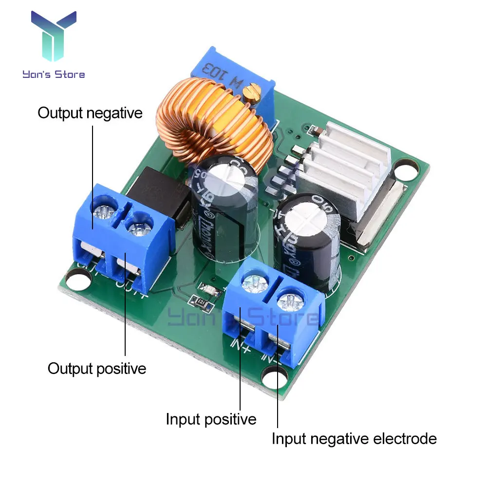 1 Uds DC-DC convertidor Buck módulo reductor ajustable 4-38V a 1,25-36V módulo de fuente de alimentación de alta potencia módulo regulador de voltaje
