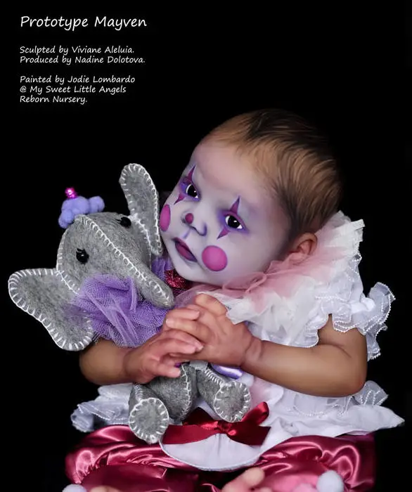 NPK DIY Blank Doll Parts Reborn Mayven Fresh Color Unpainted Unfinished Doll Kit Body and Eyes Include with Random Free Clothes