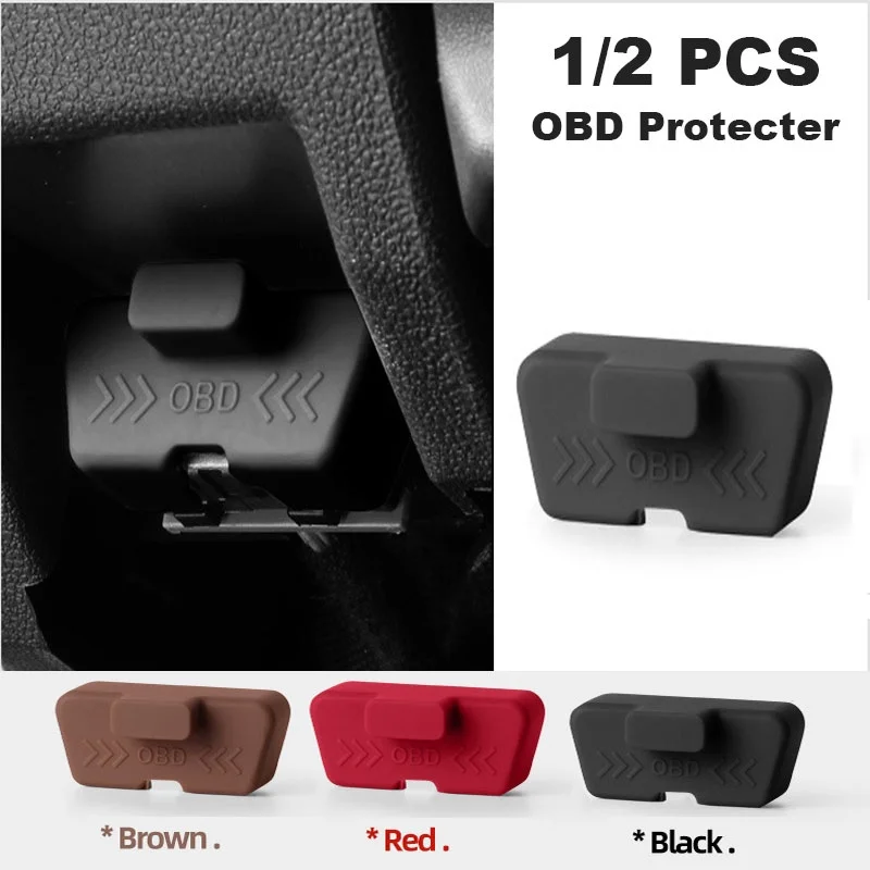 Universal Car OBD Port Cover  Silicone Waterproof Rust-proof Antifouling OBD Port Lock Protective Sleeve Dust Car Accessories