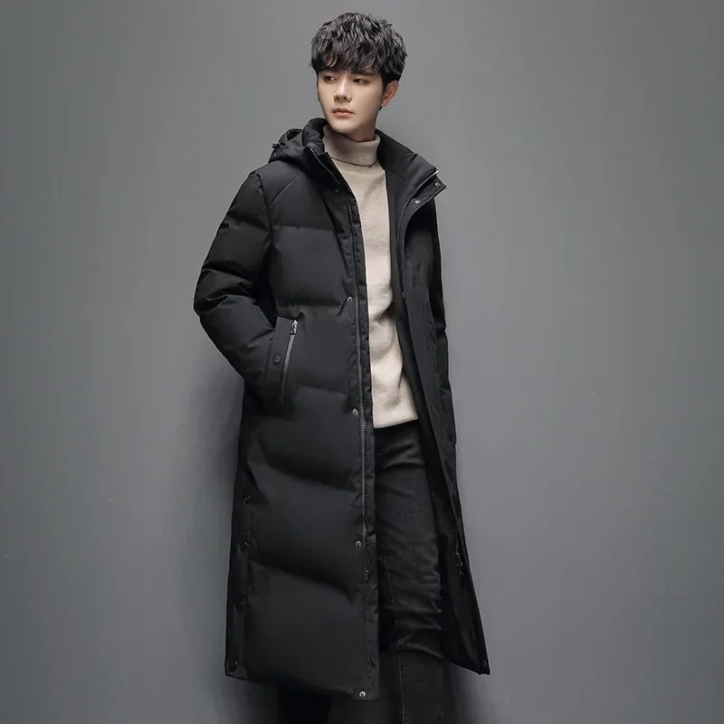 Length Puffer Coat Man With Fur Collar Hooded Duck Down Coat Female Feather Parka Waterproof Winter Women Long Puffer Jacket Men