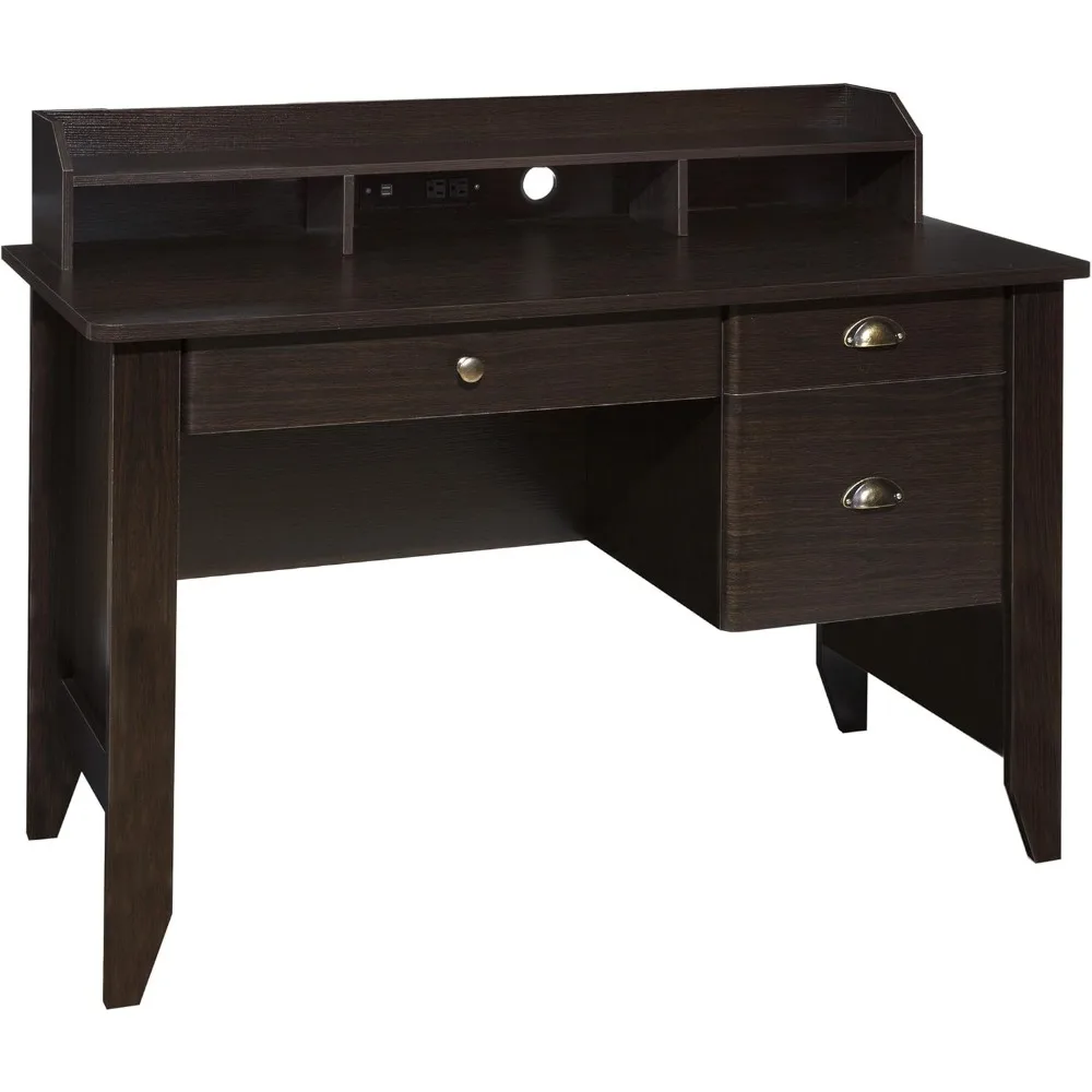 Eleanor Executive Desk Wood Grain, Espresso